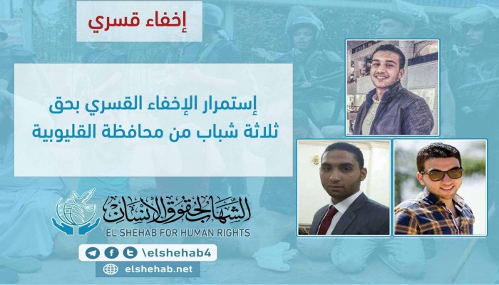 استمرار اختفاء 3 شباب قسريا بالقليوبية