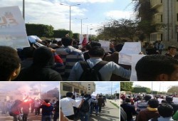 مسيرة لطلاب جامعة المنصورة احتجاجًا على فصل زملائهم