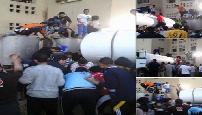 بالصور.. فشل الانقلاب يقطع المياه عن مدينة جامعة بني سويف