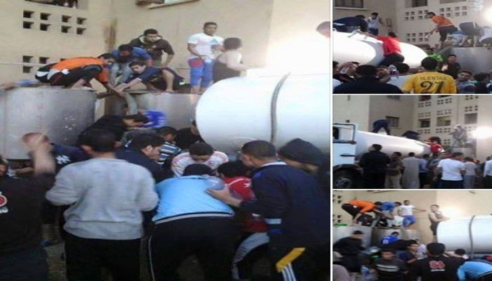 بالصور.. فشل الانقلاب يقطع المياه عن مدينة جامعة بني سويف