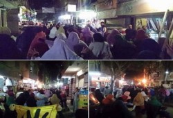بالصور.. تفاعل نسائي كبير مع مسيرة ليلية بشبرا الخيمة