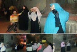 فيديو.. سلاسل بشرية على طريق سندنهور تحيي أم الشهيد