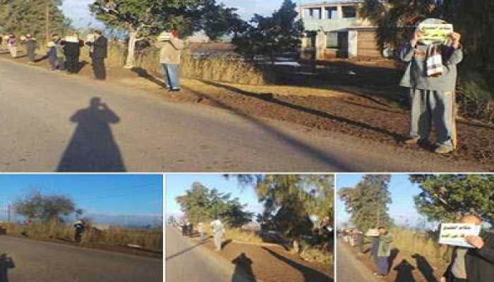 فيديو.. سلاسل بشرية بالفشن تهتف بتطهير القضاء الفاسد