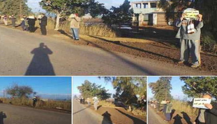 فيديو.. سلاسل بشرية بالفشن تهتف بتطهير القضاء الفاسد