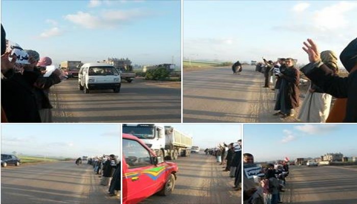بالصور.. سلاسل بشرية لثوار الحسينية رفضًا لبيع مصر