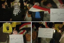 صور.. أحرار بئر العبد يرفضون بيع مصر بوقفة ليلية