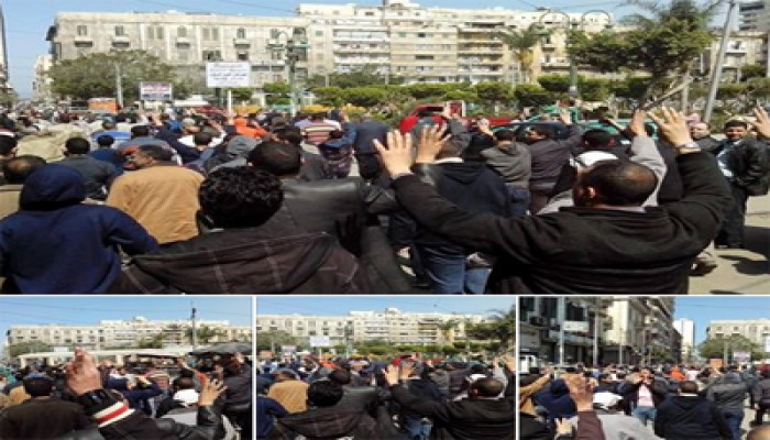 صور.. مظاهرة حاشدة بمنشية الإسكندرية تهتف بإسقاط الانقلاب