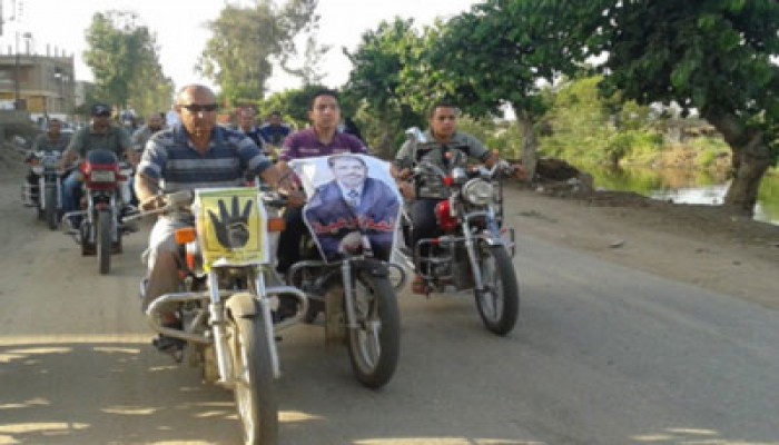 فيديو..مسيرة دراجات بخارية ببنها رفضًا لمزاد بيع الوطن