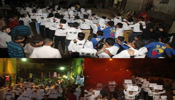 بالصور.. مسيرة لأهالي برقاش تهتف بإسقاط الانقلاب