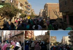 بني سويف تحرق علَمي الإمارات و أمريكا في مسيرة شبابية