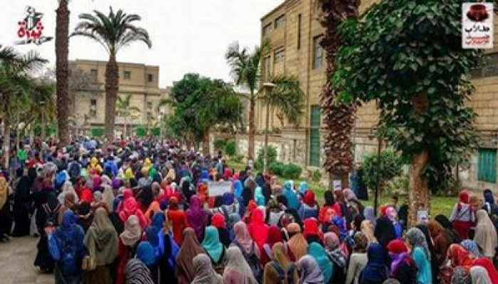 مسيرة لطلاب جامعة القاهرة ضد جرائم الانقلاب