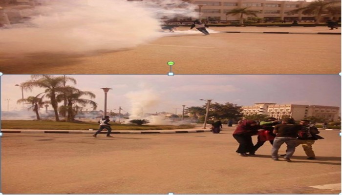 الانقلاب يقتحم جامعة الفيوم ويعتدي على الطلاب بالغاز والخرطوش