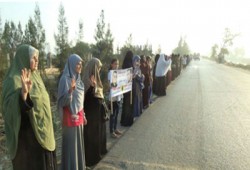 فيديو.. سلاسل بشرية لأحرار فاقوس ترفض بيع مصر