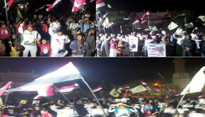 فيديو.. مسيرة ليلية لأحرار بلطيم تهتف بعودة الشرعية