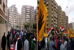مسيرة شبابية ببني مزار تهتف بإسقاط الانقلاب المجرم