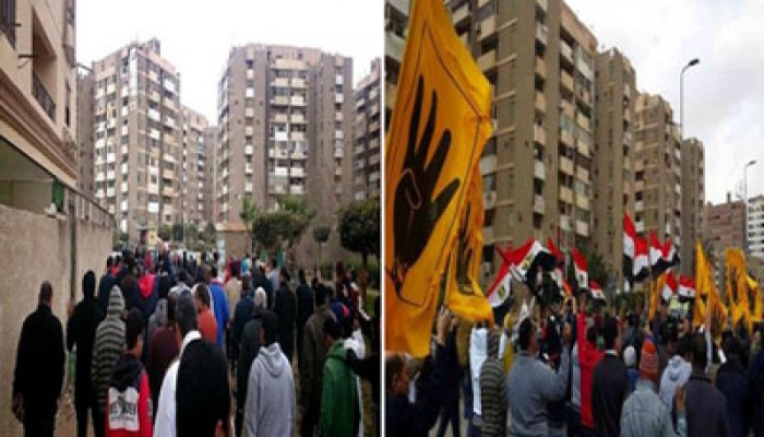 مسيرة شبابية ببني مزار تهتف بإسقاط الانقلاب المجرم