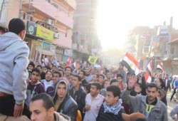 فيديو.. منيا القمح تحرق علمي الصهاينة وأمريكا في مسيرة حاشدة