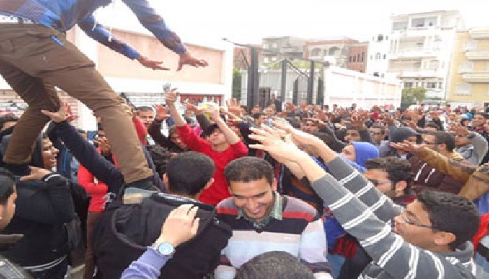 مسيرة لطلاب أزهر دمياط تتحدى إرهاب الانقلاب