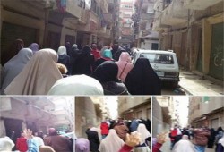 مسيرة حاشدة بقرية قارون تهتف بإعدام السفاح
