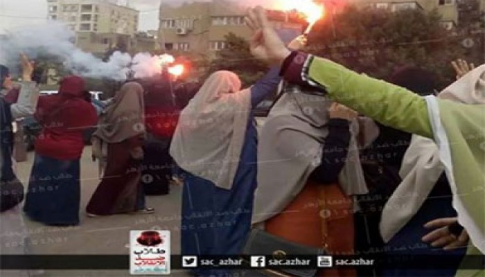 بالصور.. مسيرة طالبات الأزهر بمحيط رابعة العدوية للمرة الثالثة