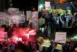 لافتات مسيرة ناهيا تؤكد: "السيسي يقتل الشعب"
