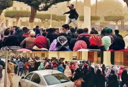 جامعة القاهرة تنتفض في الذكرى الرابعة لتنحي المخلوع