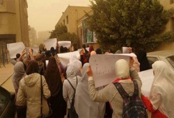 مظاهرة طلاب "عين شمس" تتحدى الانقلاب والعواصف