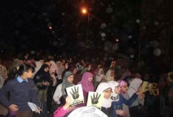 مظاهرة ليلية بقرية بهبشين تهتف بإسقاط الانقلاب