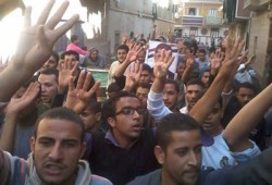 مظاهرة شبابية بالقوصية ردًّا على اعتقال والدة محمود سعد