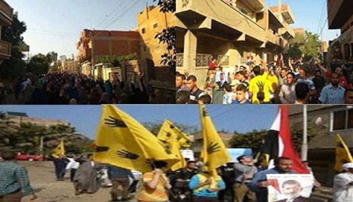 مسيرة حاشدة لثوار منوف تهتف بإسقاط الانقلاب المجرم