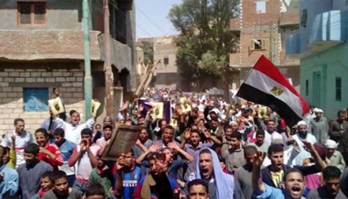 مسيرة حاشدة بمدينة مغاغة تهتف بالقصاص وإسقاط الانقلاب