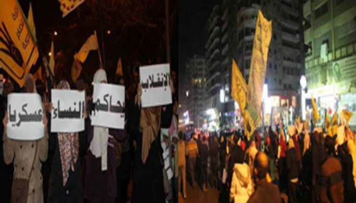 مسيرة لحرائر مدينة نصر رفضًا لانتهاكات الانقلاب