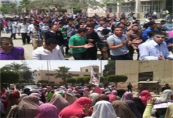 مسيرة مفاجئة بجامعة الزقازيق استعدادًا لذكرى 25 يناير