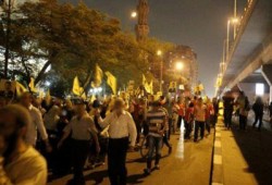 مدينة نصر تهتف بعودة الشرعية وإسقاط الانقلاب