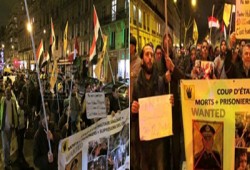 مسيرة حاشدة في باريس تطالب بعودة الشرعية والرئيس مرسي