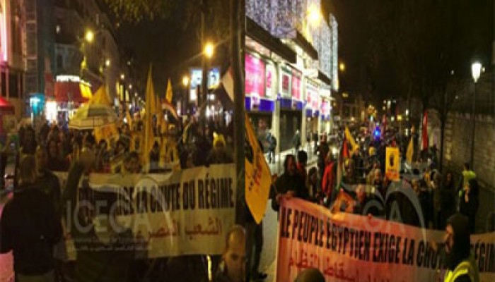 مسيرة في باريس تطالب بعودة الشرعية ومحاكمة الانقلابيين