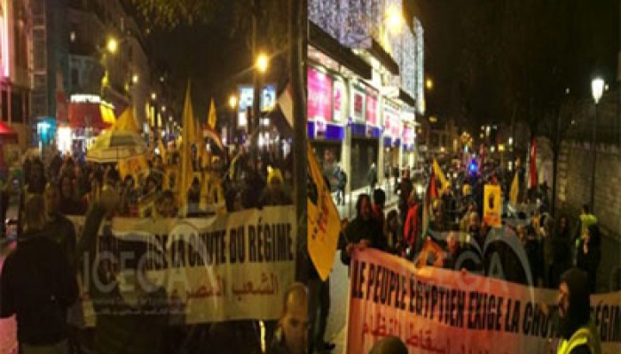 مسيرة في باريس تطالب بعودة الشرعية ومحاكمة الانقلابيين