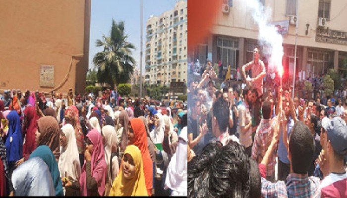 مسيرة بشبين الكوم رفضا لاحالة الطلاب للمحاكم العسكرية