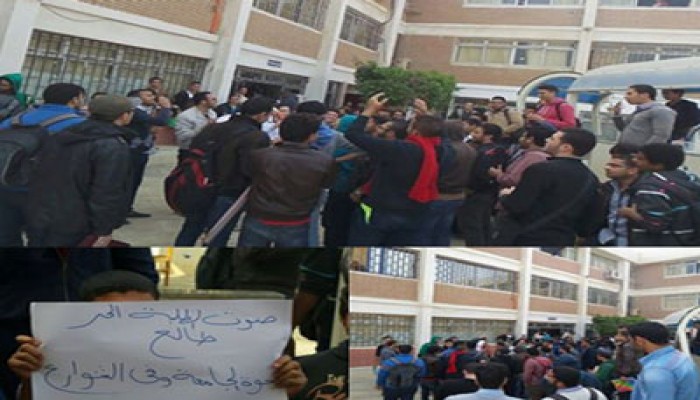 بالصور.. طلاب معهد العاشر يرفضون حكم براءة المخلوع