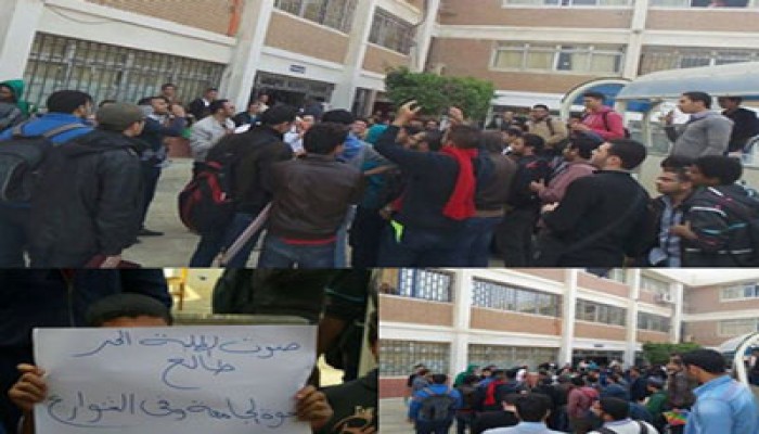 بالصور.. طلاب معهد العاشر يرفضون حكم براءة المخلوع