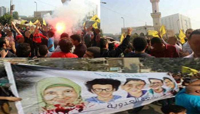 بالصور.. مدينة نصر تتحدى الانقلاب أمام مسجد الإيمان