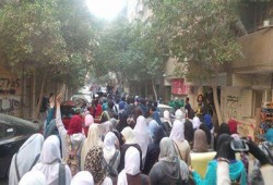 مسيرة حاشدة لطلاب المعادي تندد بأحكام إعدام الانقلاب