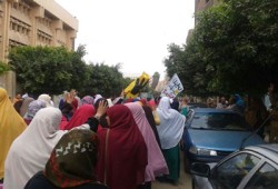 مسيرة حاشدة بهندسة شبين الكوم تطالب بالقصاص من المخلوع