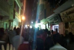 مسيرة حاشدة بحدائق حلوان تندد بالقتل على الهوية