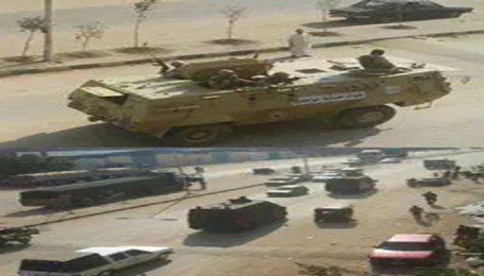 بالصور.. مدرعات الإنقلاب تمشط شوارع المطرية