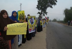 فيديو.. سلسلة بشرية لثوار فاقوس تهتف بالحرية للمعتقلين