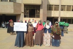 بالصور.. طالبات جامعة حلوان يؤدين "كلاكيت خامس مرة"