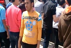 وقفة طلابية بتجارة دمياط تندد بجرائم الانقلاب في سيناء