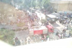 بالصور.. ميلشيات الانقلاب تقتحم جامعة المنصورة