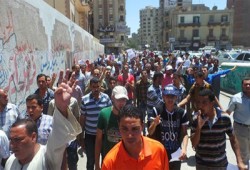 مظاهرة لطلاب أزهر أبشواي تندد باعتقال الانقلاب لزملائهم